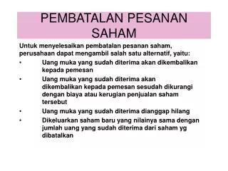 pembatalan pesanan saham