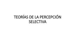 teor as de la percepci n selectiva