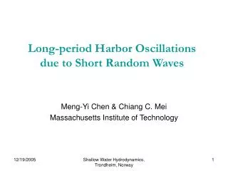 Long-period Harbor Oscillations due to Short Random Waves