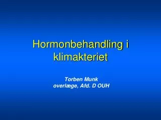 hormonbehandling i klimakteriet