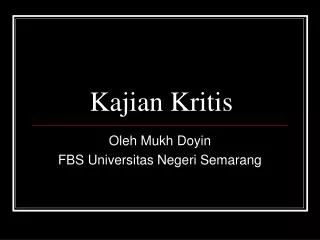 kajian kritis