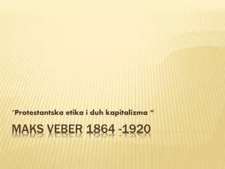 protestantska etika i duh kapitalizma