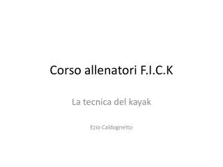corso allenatori f i c k
