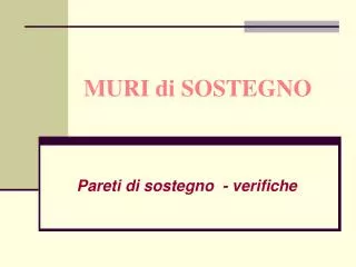 muri di sostegno