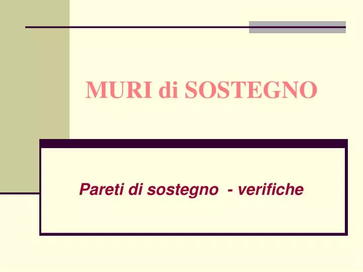 muri di sostegno