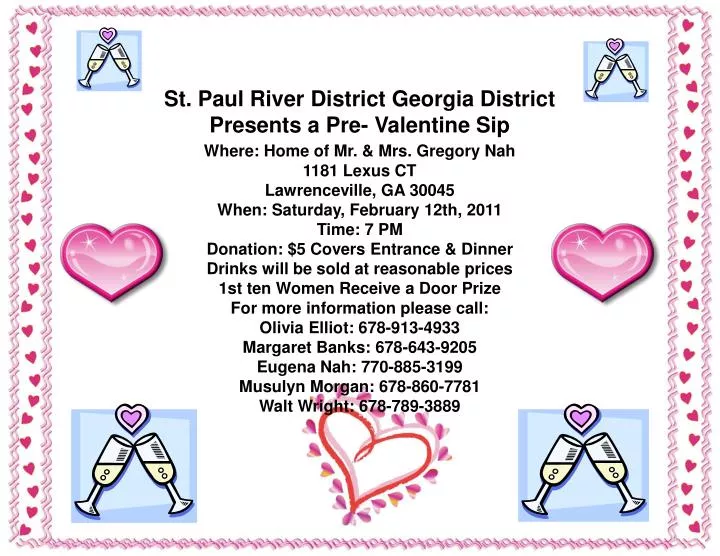 st paul river district georgia district presents a pre valentine sip