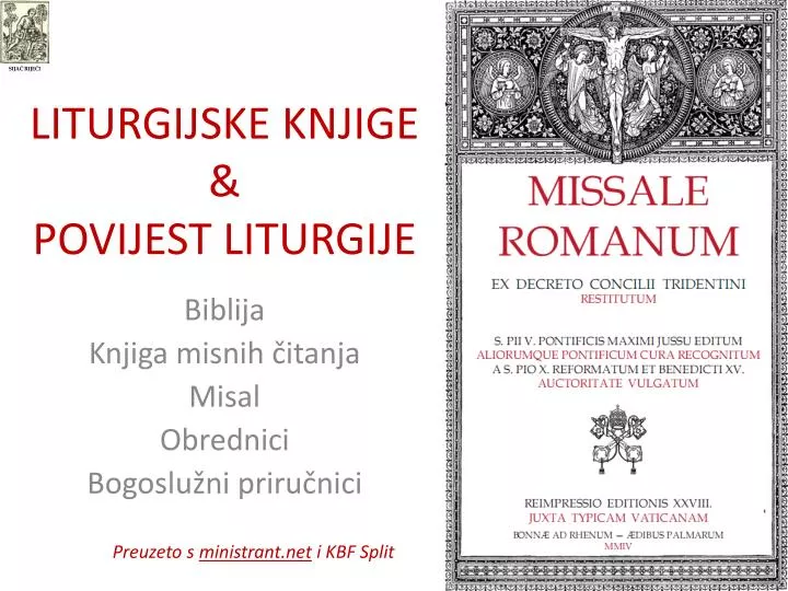 liturgijske knjige povijest liturgije