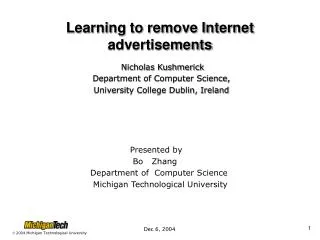 Learning to remove Internet advertisements
