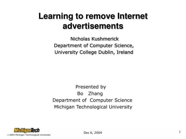 learning to remove internet advertisements