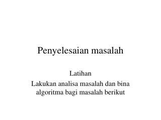 penyelesaian masalah
