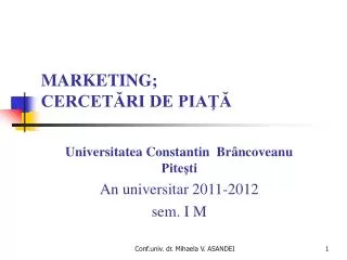 marketing cercet ri de pia