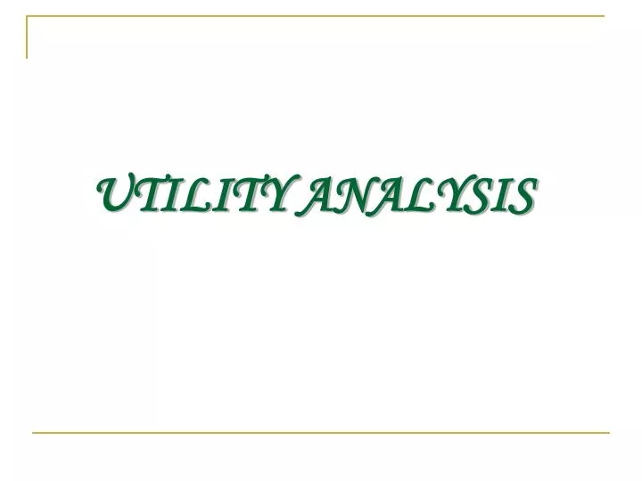 utility analysis