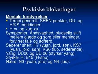 psykiske blokeringer