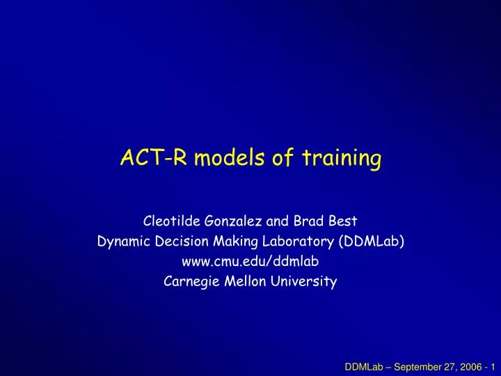 act r models of training