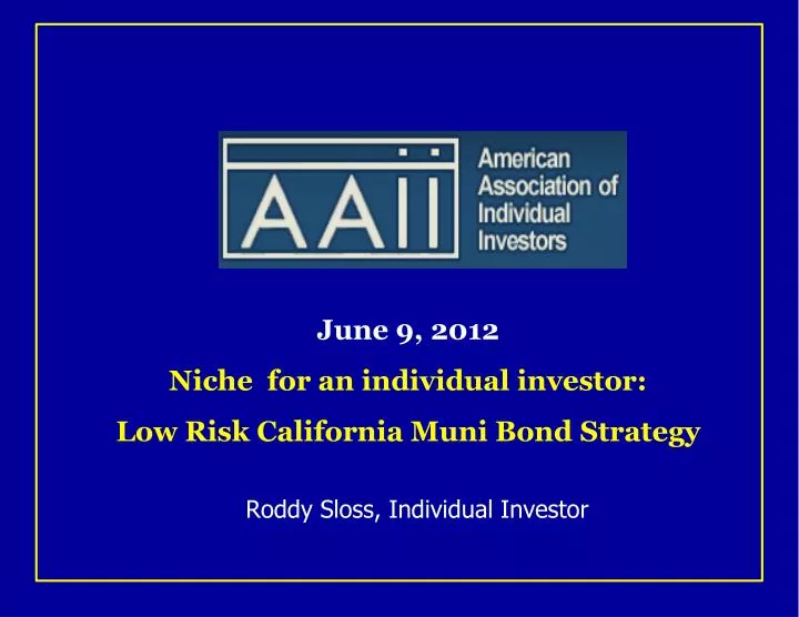 roddy sloss individual investor