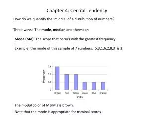 Chapter 4: Central Tendency