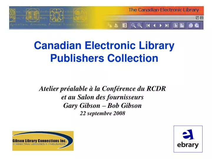 canadian electronic library publishers collection
