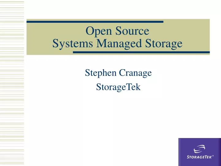open source systems managed storage