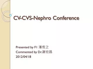 CV-CVS-Nephro Conference