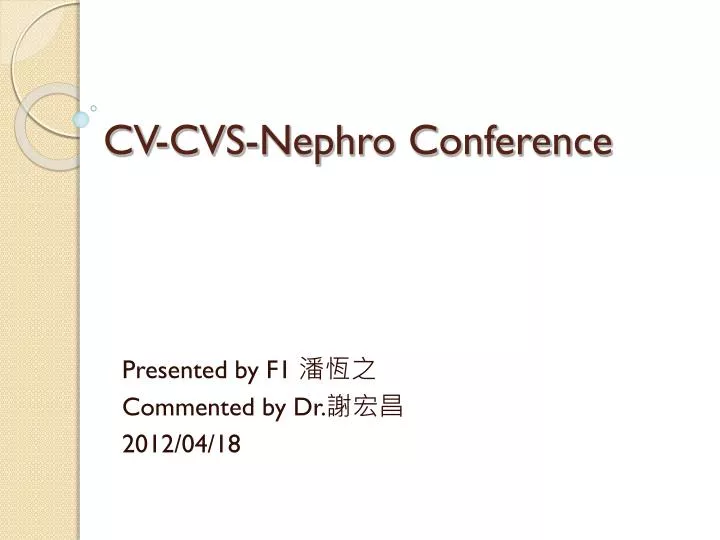 cv cvs nephro conference