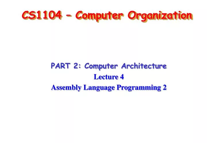 cs1104 computer organization