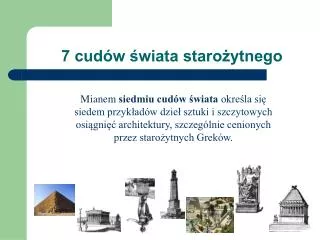 7 cud w wiata staro ytnego