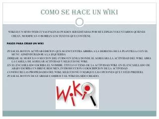 como se hace un wiki