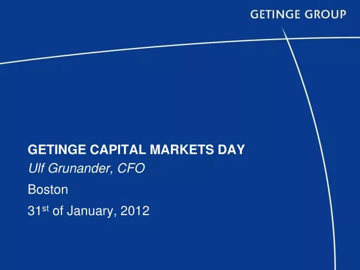 getinge capital markets day