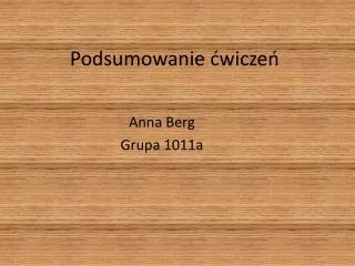 podsumowanie wicze