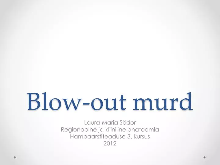 blow out murd