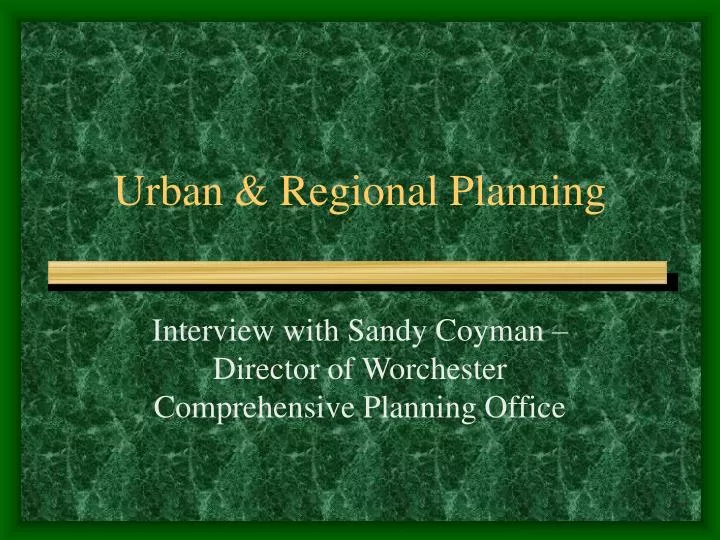 urban regional planning