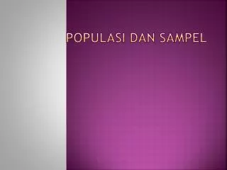 populasi dan sampel