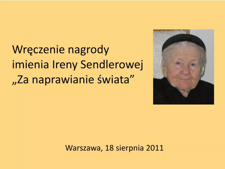 wr czenie nagrody imienia ireny sendlerowej za naprawianie wiata