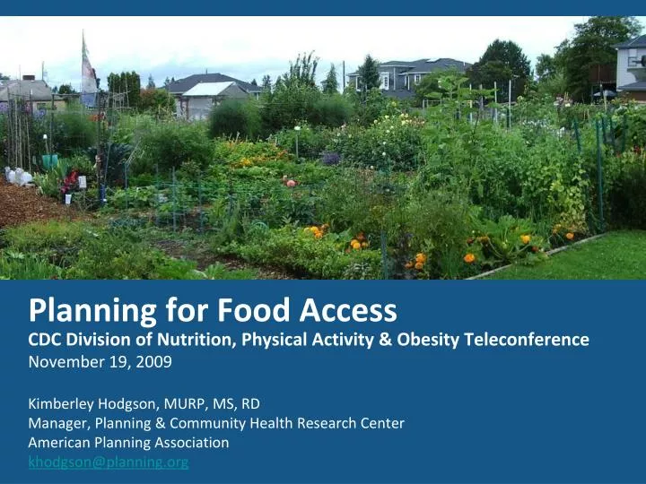 planning for food access