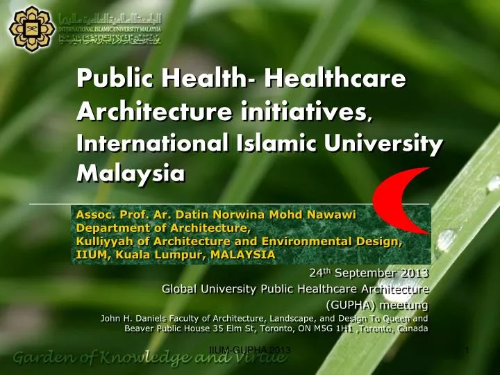 public health healthcare architecture initiatives international islamic university malaysia