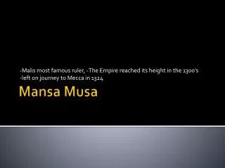 Mansa Musa