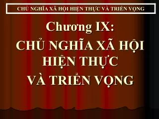 ch ngh a x h i hi n th c v tri n v ng