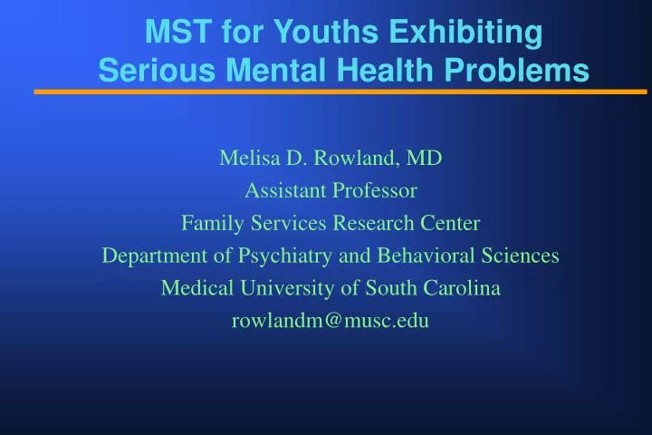 mst for youths exhibiting serious mental health problems