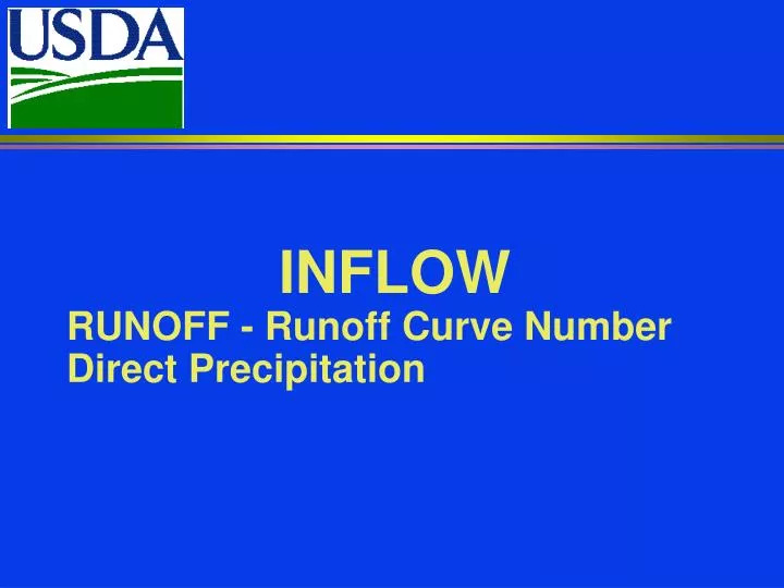 inflow runoff runoff curve number direct precipitation