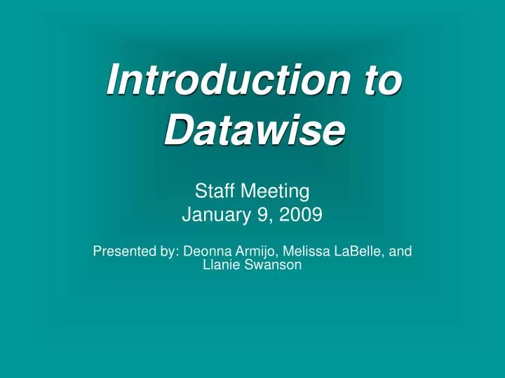 introduction to datawise