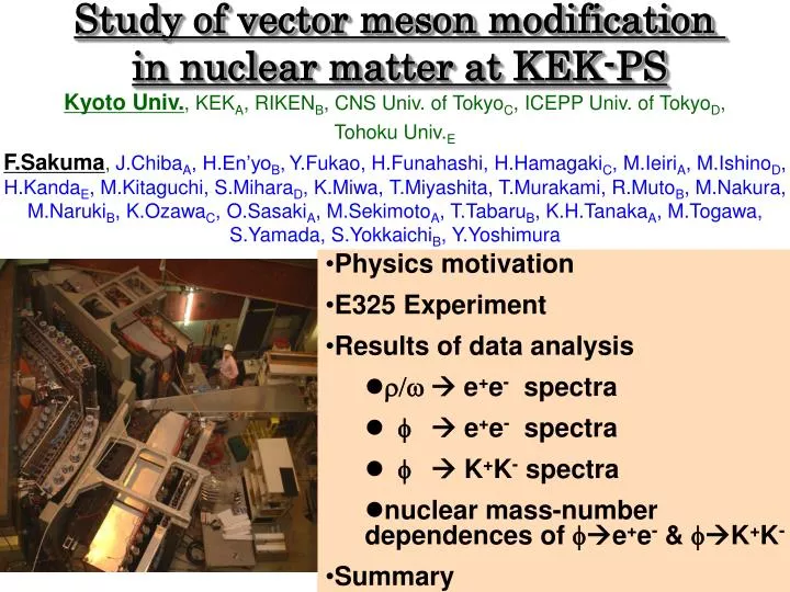 study of vector meson modification in nuclear matter at kek ps