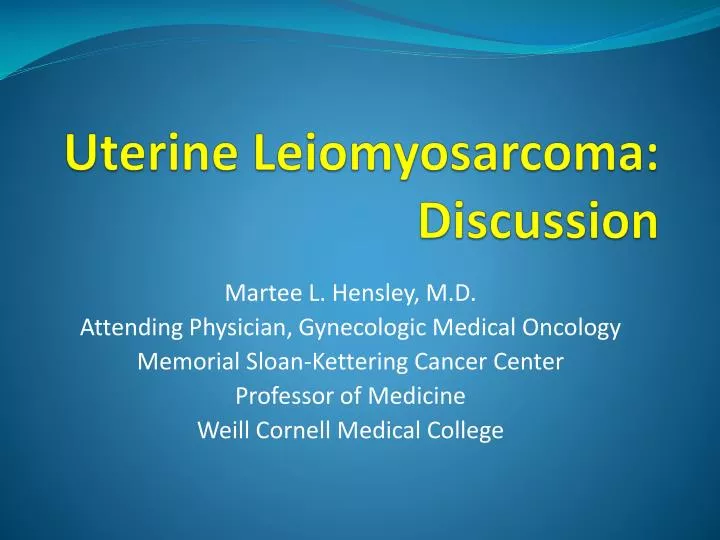 uterine leiomyosarcoma discussion