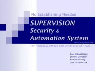 SUPERVISION Security &amp; Automation System