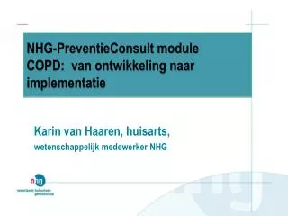 nhg preventieconsult module copd van ontwikkeling naar implementatie