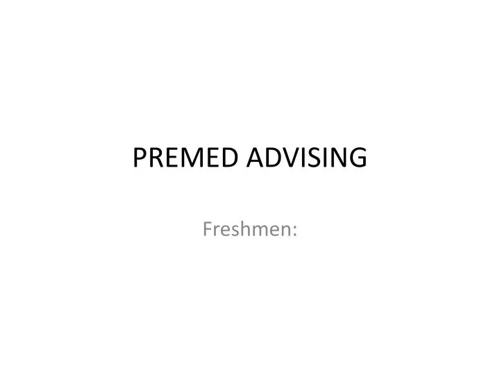 premed advising