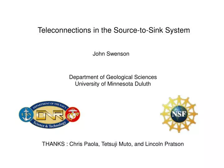 teleconnections in the source to sink system