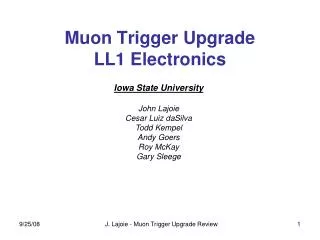 Muon Trigger Upgrade LL1 Electronics