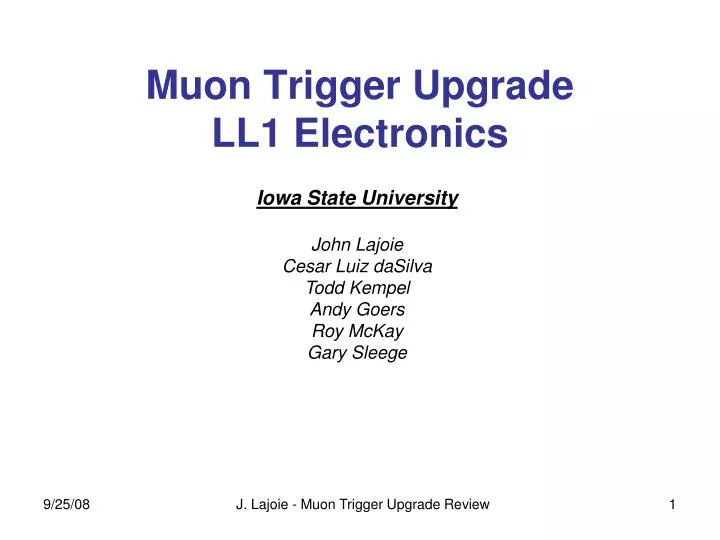muon trigger upgrade ll1 electronics