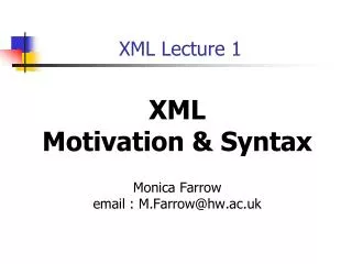 XML Lecture 1