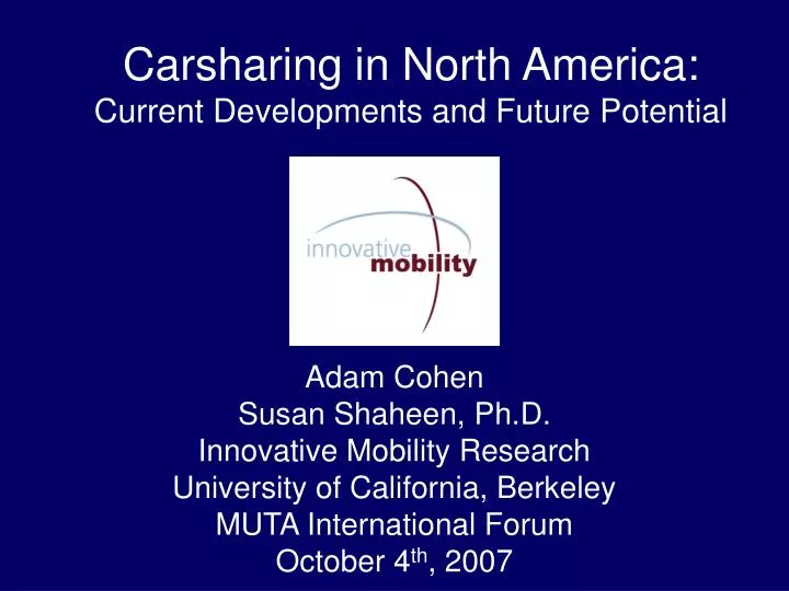 carsharing in north america current developments and future potential
